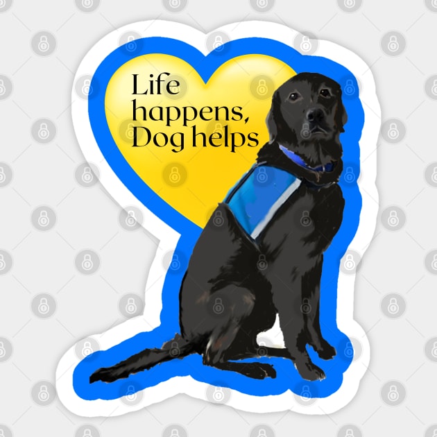 Life Happens Black Lab Sticker by B C Designs